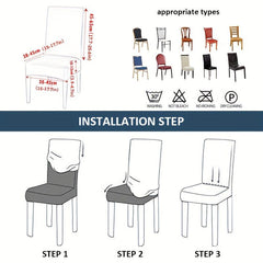 Solid Elastic Dining Chair Slipcovers Stretch Chair Slipcover for Home Decor