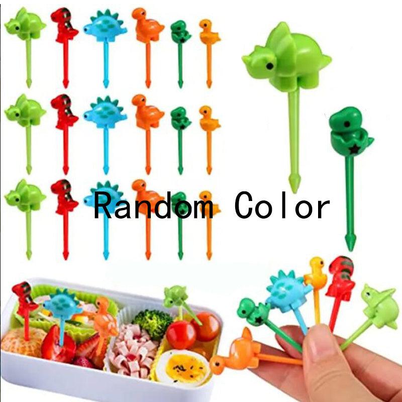 Mini Dinosaur Fruit Picks Toothpick Salad Cake Snack Fork Lunch Box Decor