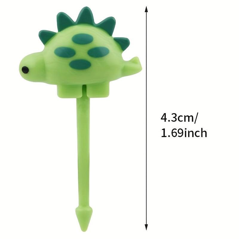 Mini Dinosaur Fruit Picks Toothpick Salad Cake Snack Fork Lunch Box Decor