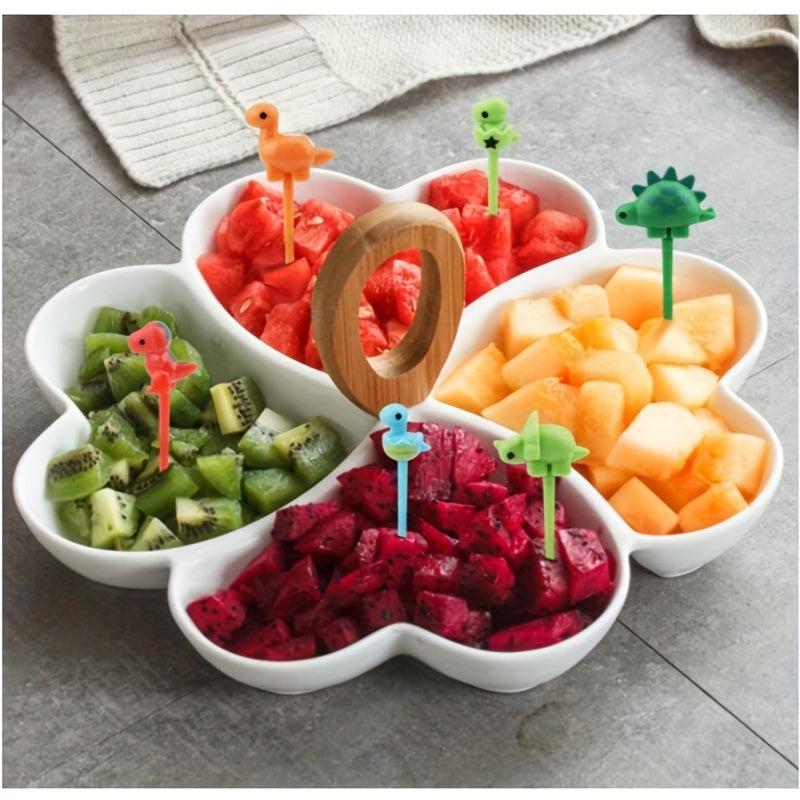 Mini Dinosaur Fruit Picks Toothpick Salad Cake Snack Fork Lunch Box Decor
