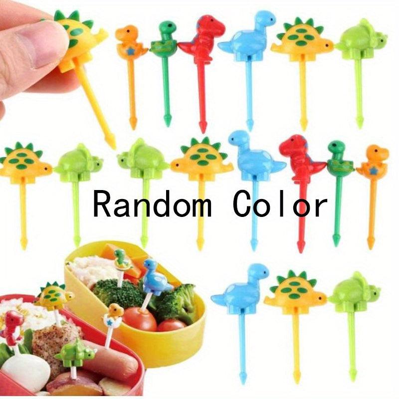 Mini Dinosaur Fruit Picks Toothpick Salad Cake Snack Fork Lunch Box Decor