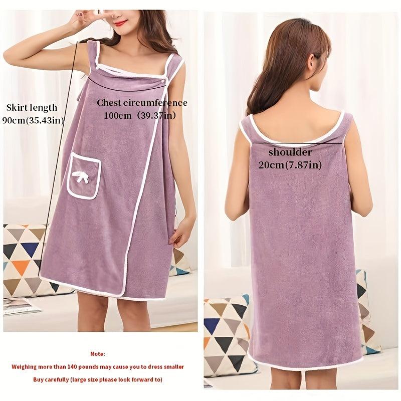 Bowknot Coral Velvet Bath Skirt for Adults Water Absorption Quick Drying