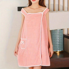 Large Bath Towel Ladies Shower Dress Soft Absorbent Pool Towel Coral Fleece