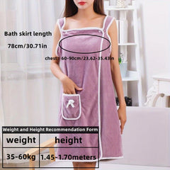 Large Bath Towel Ladies Shower Dress Soft Absorbent Pool Towel Coral Fleece