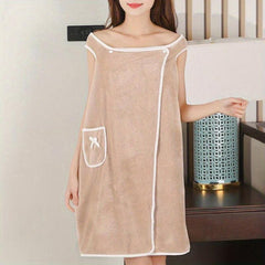 Large Bath Towel Ladies Shower Dress Soft Absorbent Pool Towel Coral Fleece
