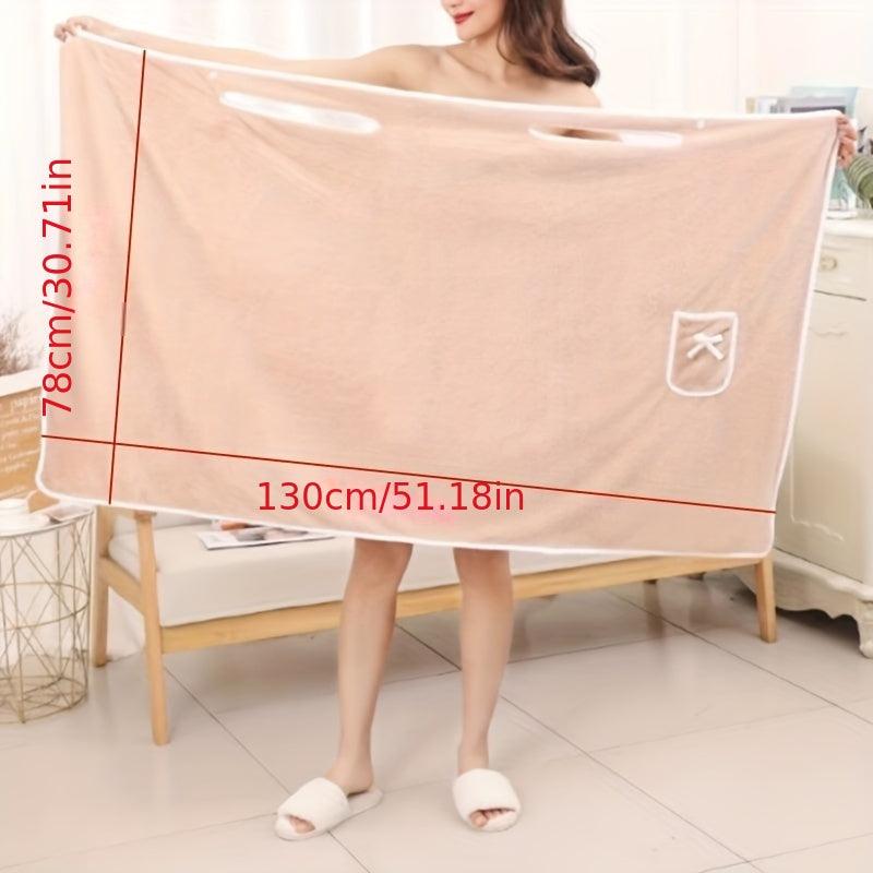 Large Bath Towel Ladies Shower Dress Soft Absorbent Pool Towel Coral Fleece