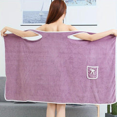 Large Bath Towel Ladies Shower Dress Soft Absorbent Pool Towel Coral Fleece