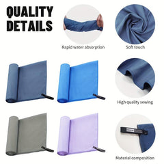 Quick-Drying Sport Towel Microfiber Absorbent Soft Towel w/ Mesh Bag