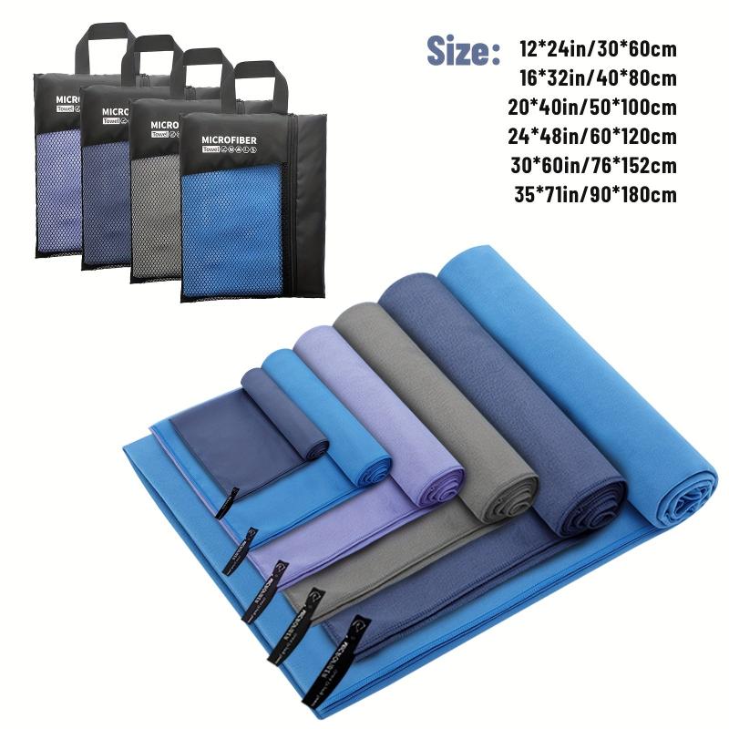Quick-Drying Sport Towel Microfiber Absorbent Soft Towel w/ Mesh Bag