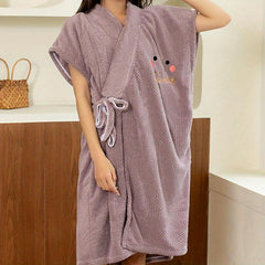 Adjustable Closure Bath Wrap Absorbent Bath Skirt Wearable Bath Robe