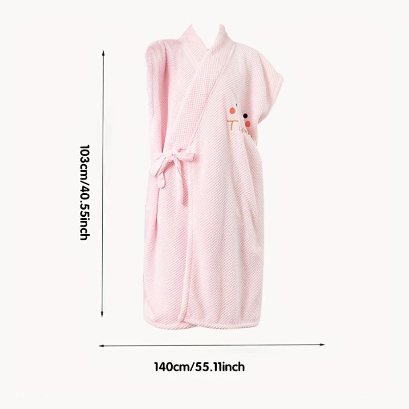 Adjustable Closure Bath Wrap Absorbent Bath Skirt Wearable Bath Robe