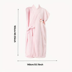 Adjustable Closure Bath Wrap Absorbent Bath Skirt Wearable Bath Robe