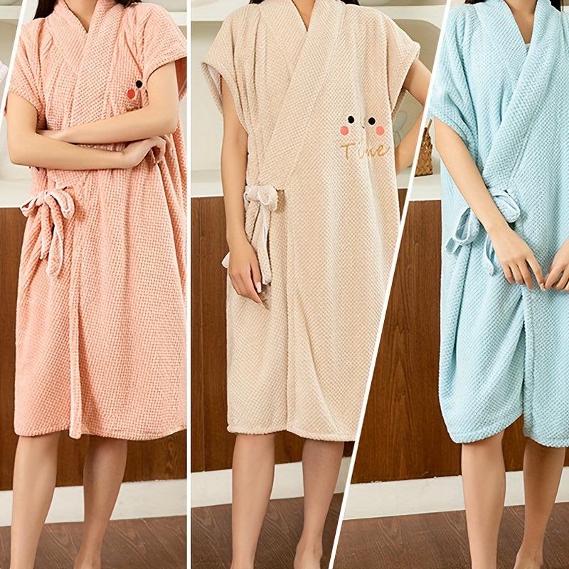 Adjustable Closure Bath Wrap Absorbent Bath Skirt Wearable Bath Robe