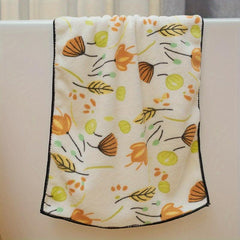 1pc Flower Pattern Soft Bath Towel Absorbent Non shedding Bath Towel