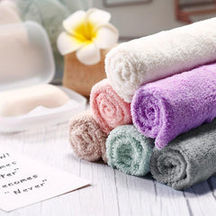 Coral Fleece Washcloth Handkerchiefs Soft Absorbent Towel