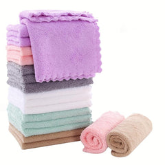 Coral Fleece Washcloth Handkerchiefs Soft Absorbent Towel