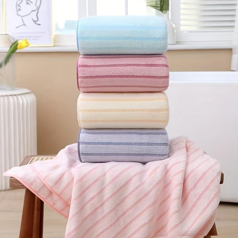5pcs Striped Hand Towel with Loop Soft & Absorbent Towel for Bathroom