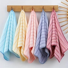 5pcs Striped Hand Towel with Loop Soft & Absorbent Towel for Bathroom