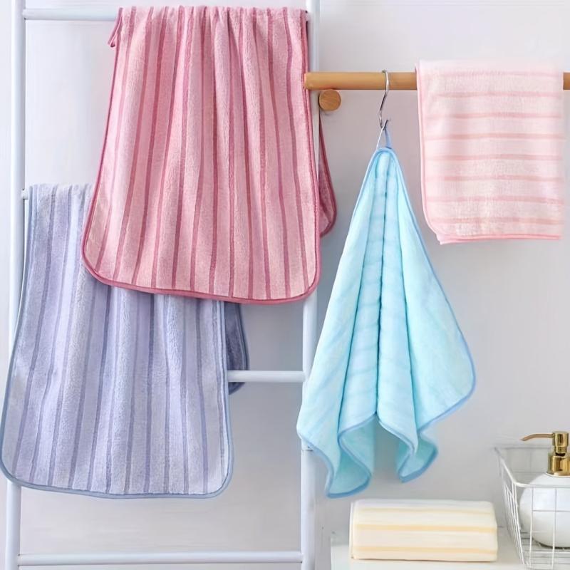 5pcs Striped Hand Towel with Loop Soft & Absorbent Towel for Bathroom
