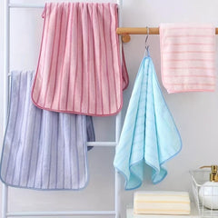 5pcs Striped Hand Towel with Loop Soft & Absorbent Towel for Bathroom
