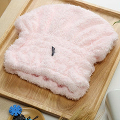 Coral Fleece Hair Drying Cap Absorbent Shower Cap