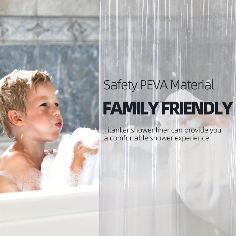 Waterproof PEVA Shower Curtain Liner with 12 Grommets