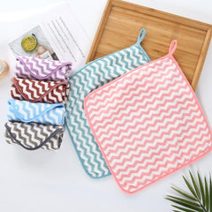 Striped Washcloth Thickened Fingertip Towel Soft Absorbent Towel 30x30cm