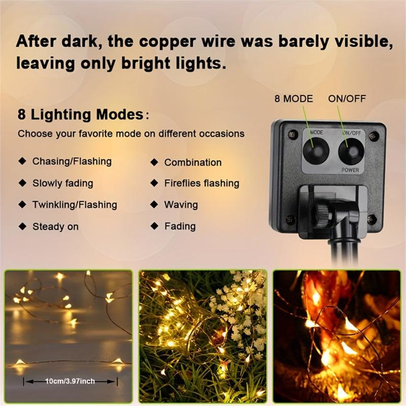 Outdoor Solar String Lights Garden Decorative Waterproof LED Fairy Lamp