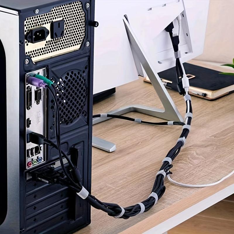 2 Roll Fastening Tape Cable Ties Cord Organizer