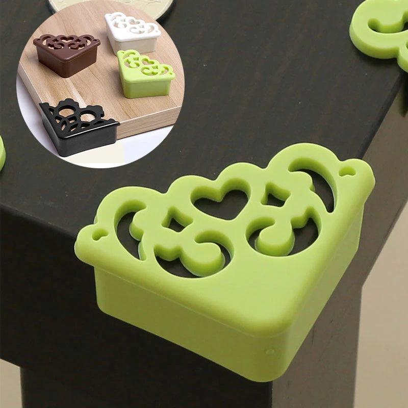 4pcs Flower Pattern Corner Protectors Soft Table Edge Guards