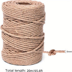 20M Yellow Hemp Rope Natural Decorative Brown Heavy Packaging Material