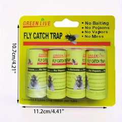 4pcs Fly Paper Sticky Fly Trap Indoor Outdoor Hanging Gnat Killer Traps
