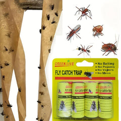 4pcs Fly Paper Sticky Fly Trap Indoor Outdoor Hanging Gnat Killer Traps