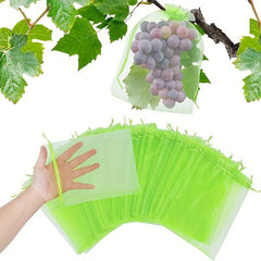 Fruit Protection Bags Garden Netting Barrier Bags With Drawstring