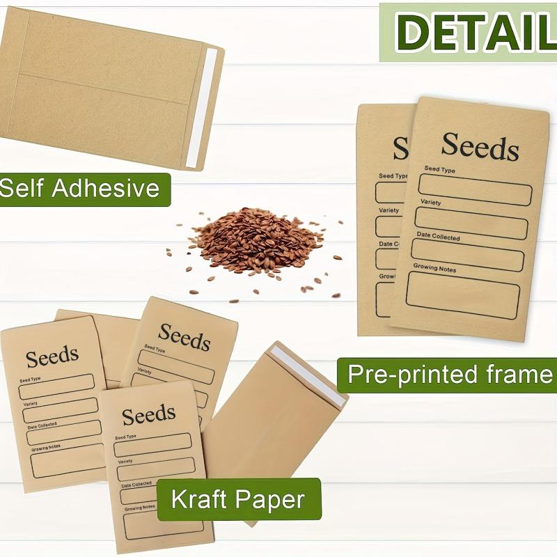 20pcs Resealable Seed Envelopes Packets Seed Saving Envelopes