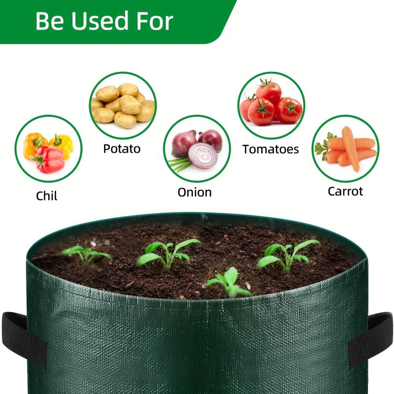 6pcs Potato Grow Bags 7 & 10 Gallon for Homegrown Potatoes & Veggies