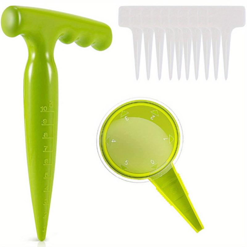 1pc Green Planter Hole Puncher Gardening Tool Set 5 Speed Adjustable Plastic