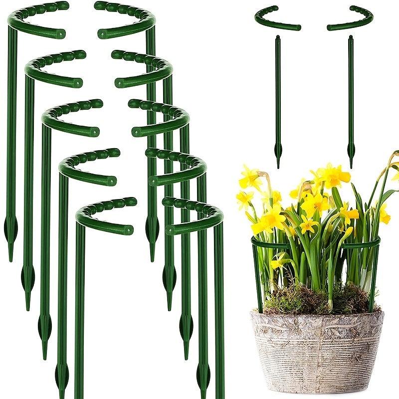 10pcs Plastic Plant Support Stake Half Round Flower Pot Climbing Trellis