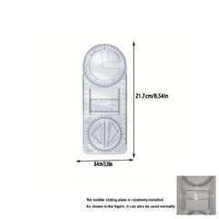 Geometric Drawing Ruler With Movable Corner Protractor Template Ruler
