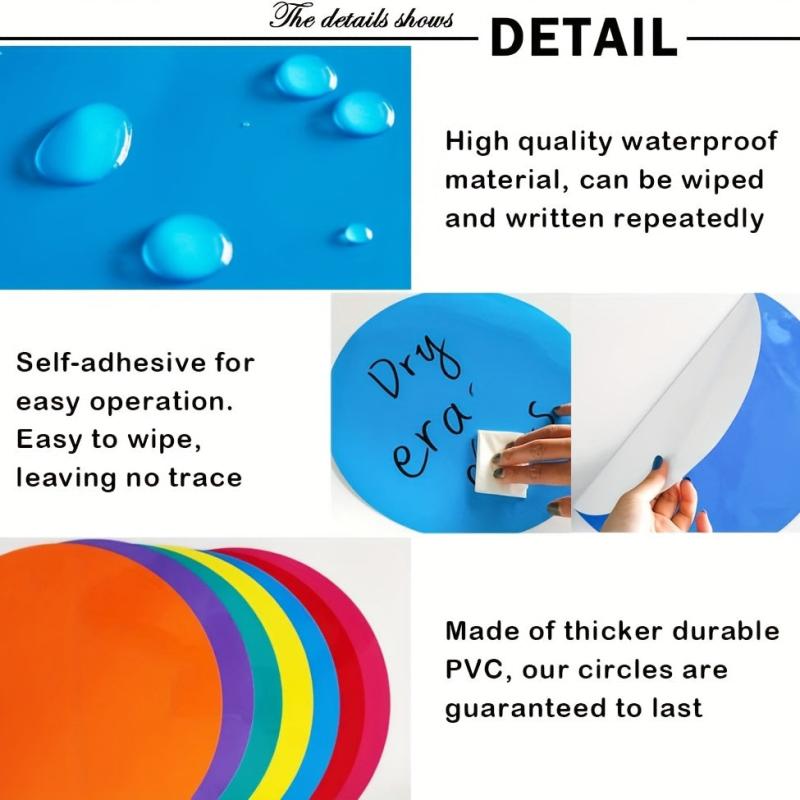 Large Dry Erase Round Whiteboard Marker Stickers Set of 8