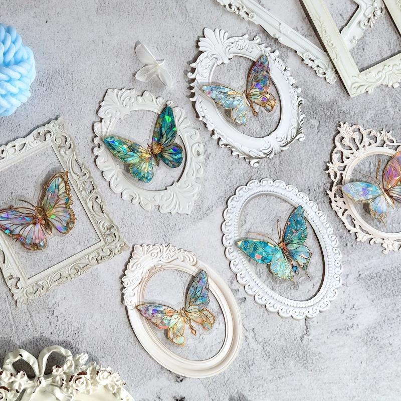 10pcs Hollow Relief Collage Romantic Encounter Vintage Stickers