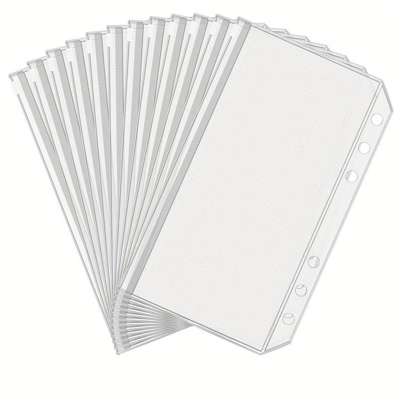 A6 6 Hole Binder Pockets Budget Cash Envelopes Clear Zipper Folders