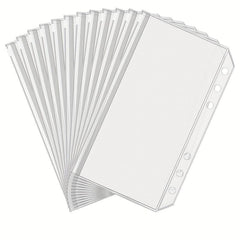 A6 6 Hole Binder Pockets Budget Cash Envelopes Clear Zipper Folders