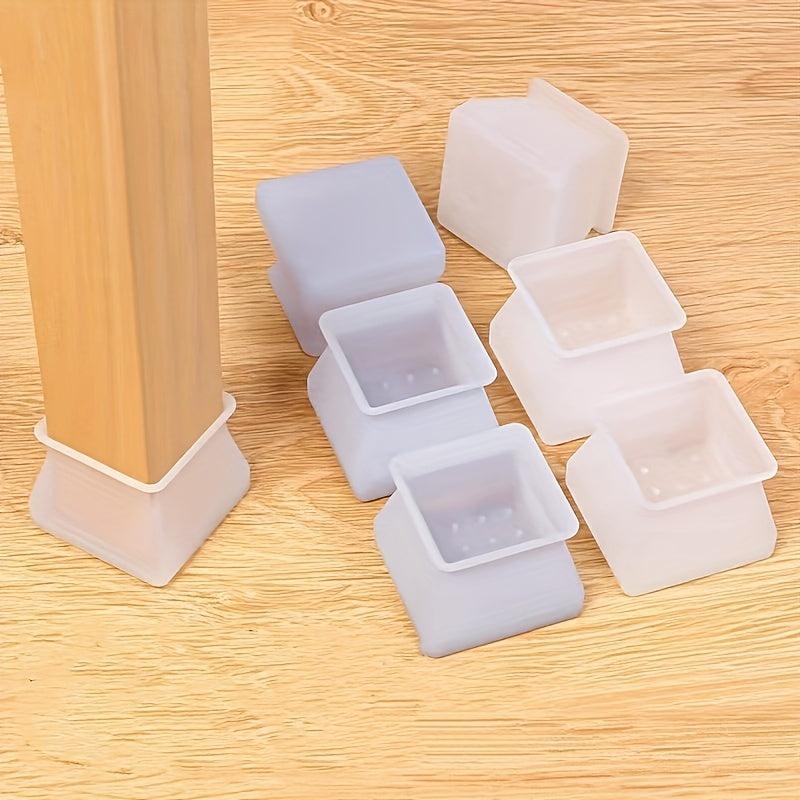 4pcs Silicone Chair Foot Covers Non Slip Quiet Protection for Stool Legs