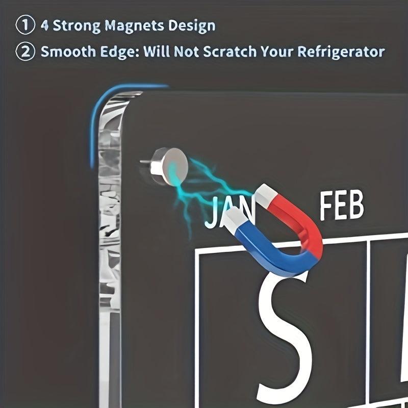 Acrylic Magnetic Calendar for Fridge 2 Sets Clear Dry Erase Planner Whiteboard