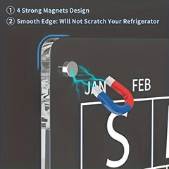 Acrylic Magnetic Calendar for Fridge 2 Sets Clear Dry Erase Planner Whiteboard