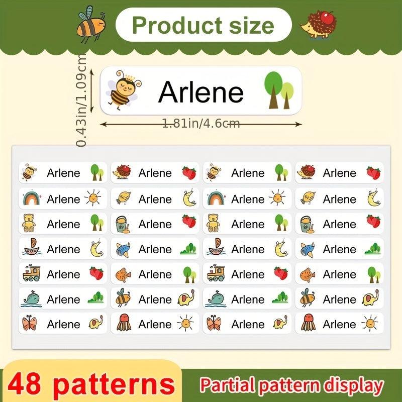 Custom Name Tag Stickers for School & Home - Set of 30 90 Personalized Labels