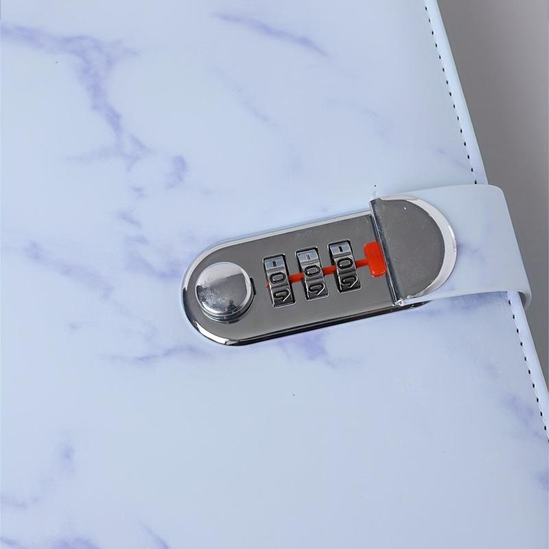 Purple Marble Patterned Notebooks with Locks