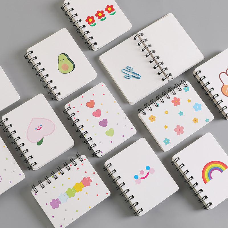 4pcs Cartoon Coil Notebook Loose leaf Girl Small Diaries School Supplies