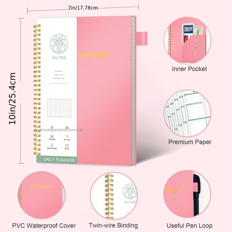 Undated Spiral Daily To Do List Planner Meal Tracker
